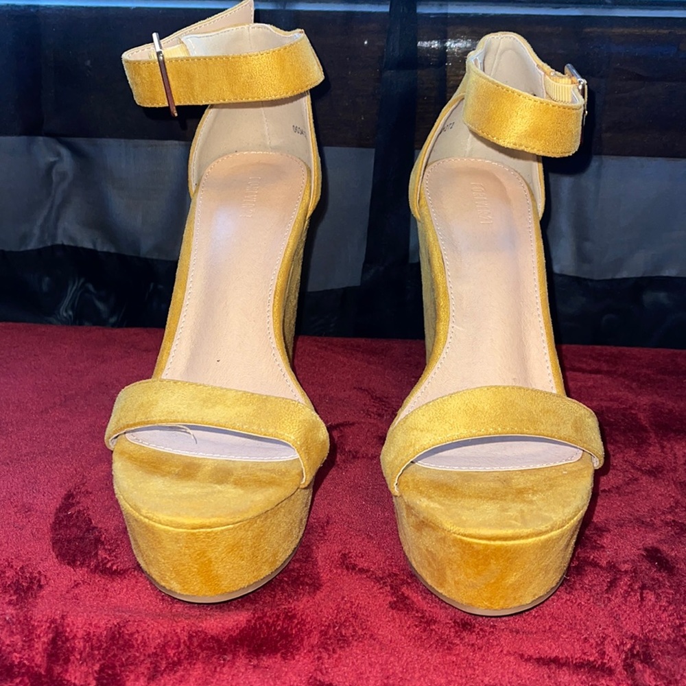 Forever 21 yellow wedges